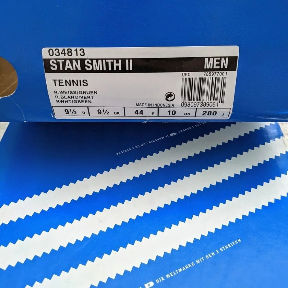 Adidas Stan Smith white/blue size 10 (2002 vintage version)